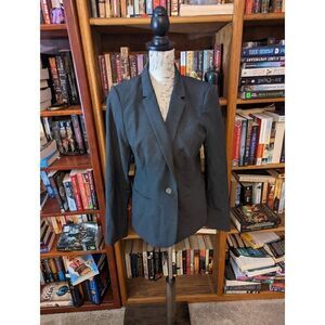 CALVIN Klein grey stretch blazer one button sz p nwt